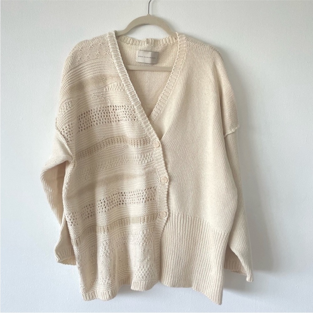 Mónica Cordera Patched Cardigan in Ivory